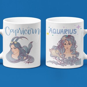 Wassermann Sternzeichen Keramiktasse: Astrologie Kaffeetasse, Geburtstagsgeschenk
