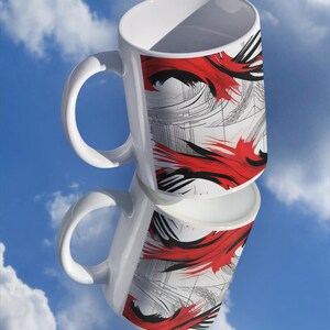 Geometric Ceramic Coffee Mug: Modern Style, Vibrant Colors