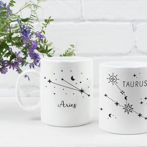 Personalized Zodiac Coffee Mug: Custom Astrology Star Sign Ceramic Cup