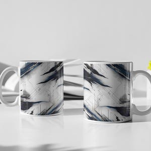 Abstract Geometric Ceramic Mug - Modern Coffee Cup, Artistic Drinkware for Home, Office, Great Gift for Birthdays, Anniversaries, Holidays