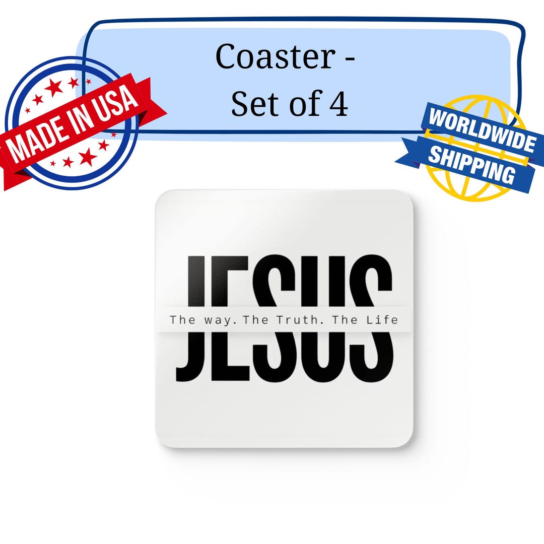 Jesus Coaster Set With Bible Verse, Christian Drink Coasters for Faith ...