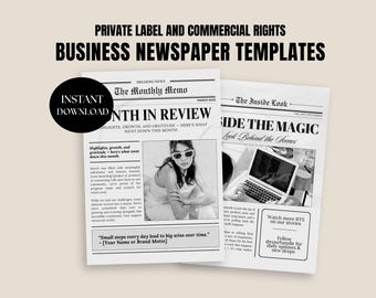 Editable Newspaper Business Launch Announcement Template (Canva Design)