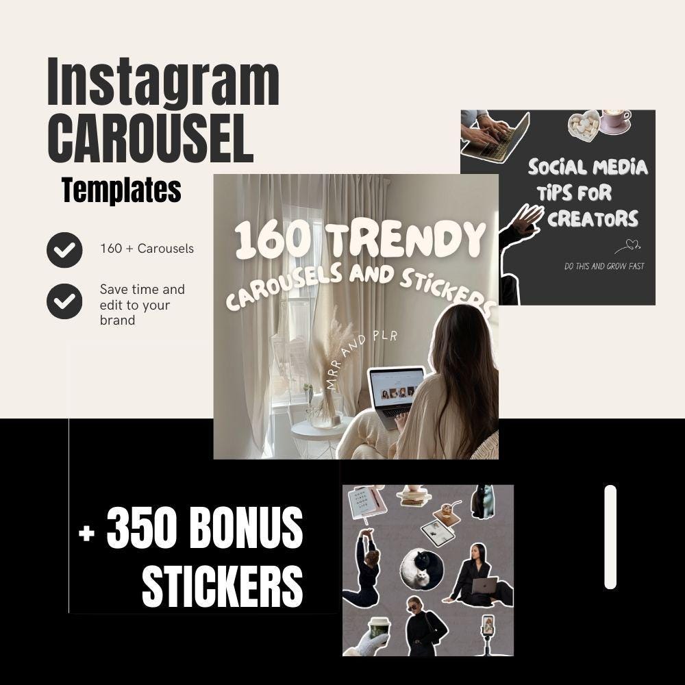 Cozy Instagram Carousel Templates | Aesthetic Canva Templates PLR and ...