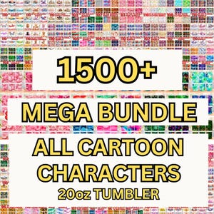 1500 + 20oz Cartoon Tumbler Bundle, All Cartoon Character Sublimation, Kids Tumbler PNG, Sublimations, Cartoon Tumbler Designs printable