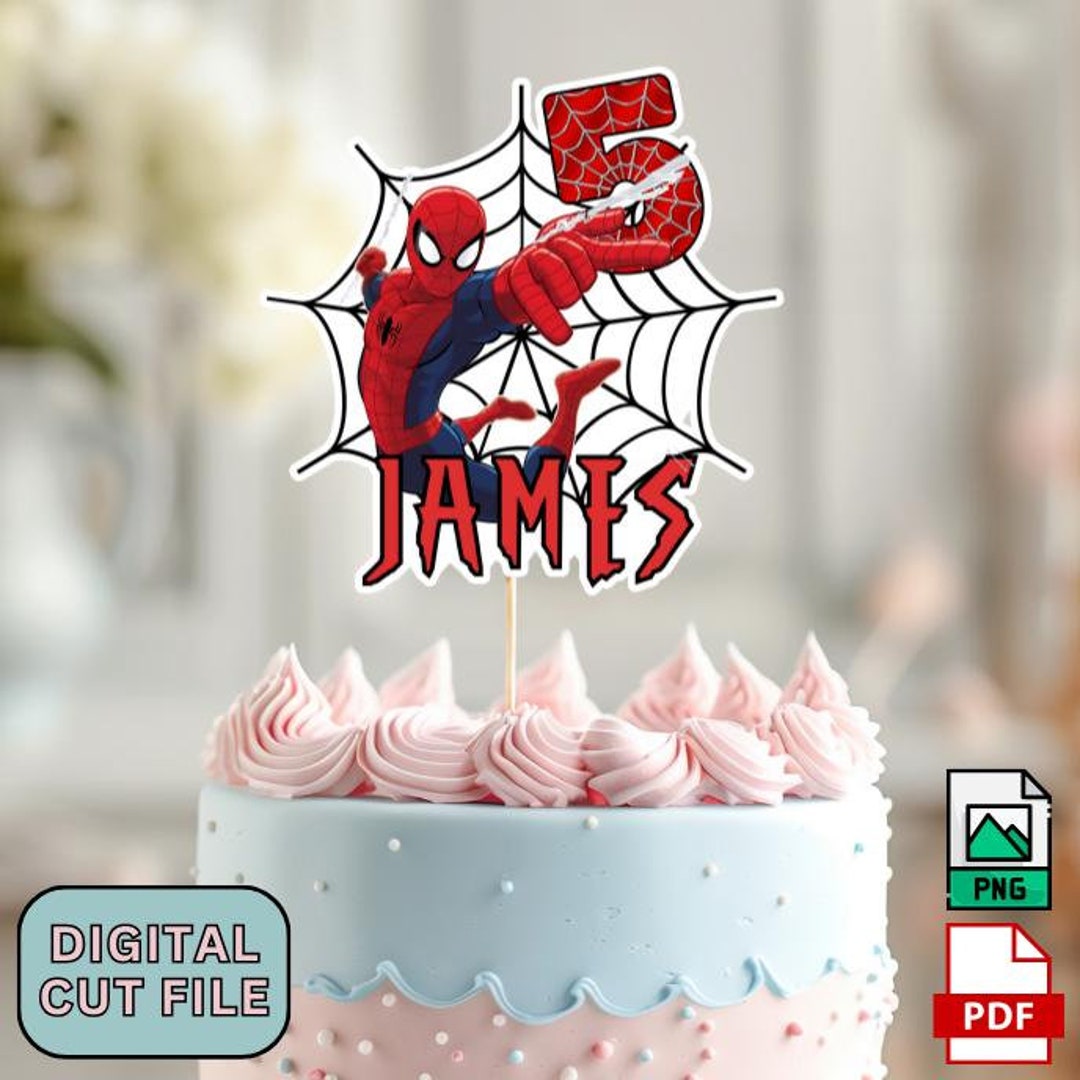 Printable Spiderman Cake Topper,spiderman Birthday Cake Topper,birthday ...