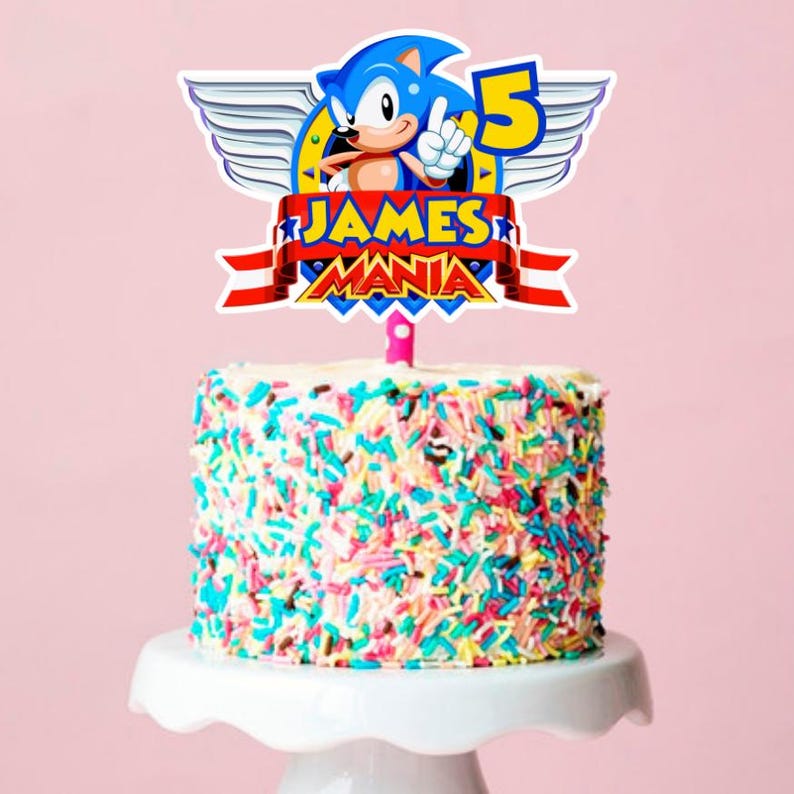 Printable Sonic the Hedgehog Cake Topper, Sonic Birthday Party Cake ...