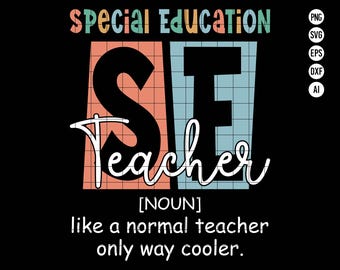 Specialpedagog SVG PNG, SPED-lärardefinition (digital nedladdning)