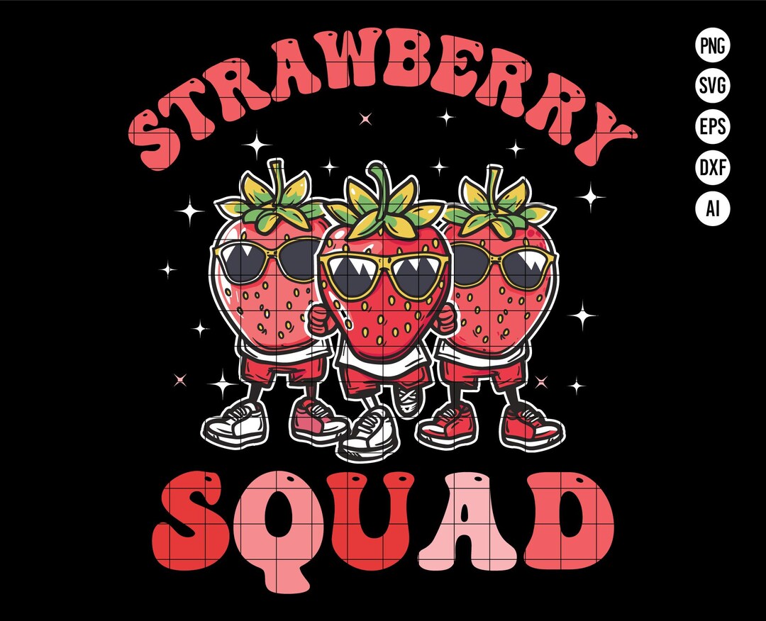 Strawberry Squad SVG PNG, Fun Fruit-themed Design, Cute Clipart for ...