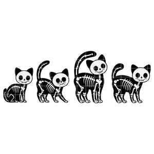 Skeleton Cat Halloween SVG PNG, Cute Black Cat Skeleton SVG, Spooky Halloween Design, Digital Download