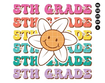 Groovy 5th Grade PNG, Back To School SVG, First Day of Fifth Grade PNG, First Day of School Shirts, Back to School Gifts