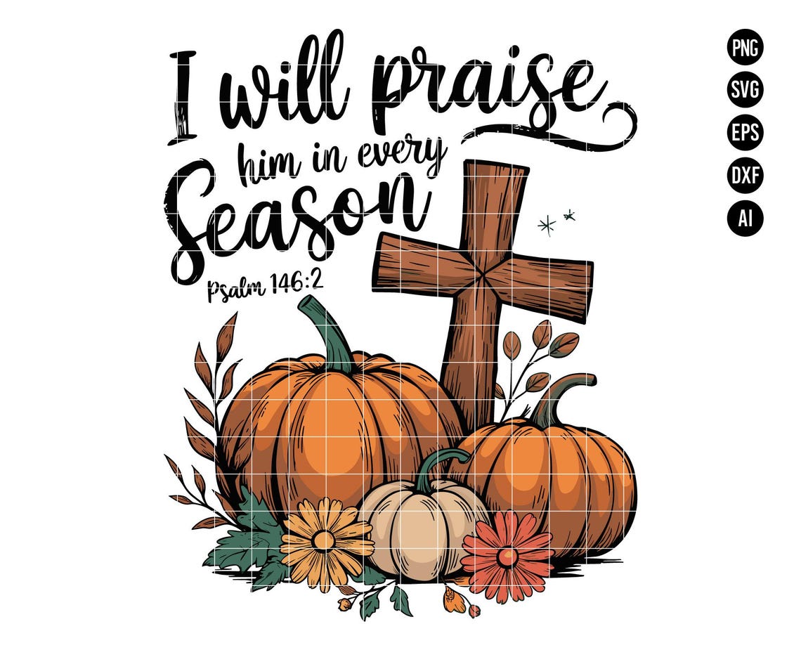 I Will Praise Him Pumpkin Graphic Tee main image 1