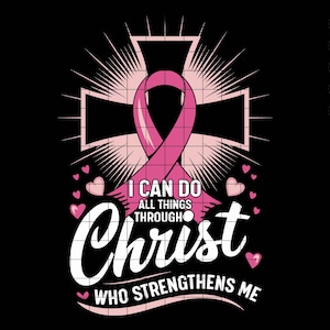Breast Cancer Awareness Christian SVG, Pink Ribbon Design (Digital Download)