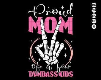 Funny Skeleton Mom SVG, Middle Finger Design (Digital Download)