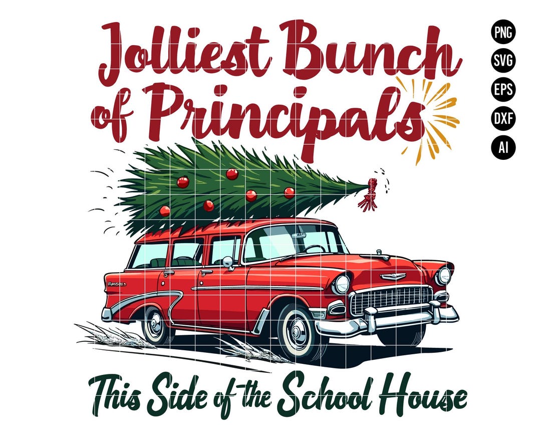 Jolliest Bunch SVG PNG, Funny Principal Christmas Design, Festive ...