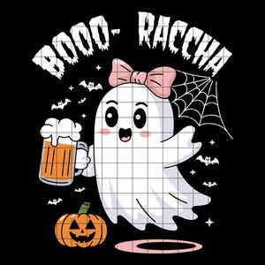 Boo-Racha Ghost Halloween SVG PNG, Cute Ghost with Beer Clipart, Boo rracha PNG, Halloween Costume Svg, Latino halloween, Digital Download