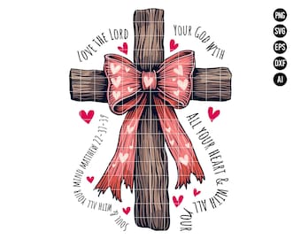 Coquette Valentine Jesus PNG, Valentine Bow Bible Verse SVG, Valentine's Day, Love Jesus Png, Valentine Digital Download