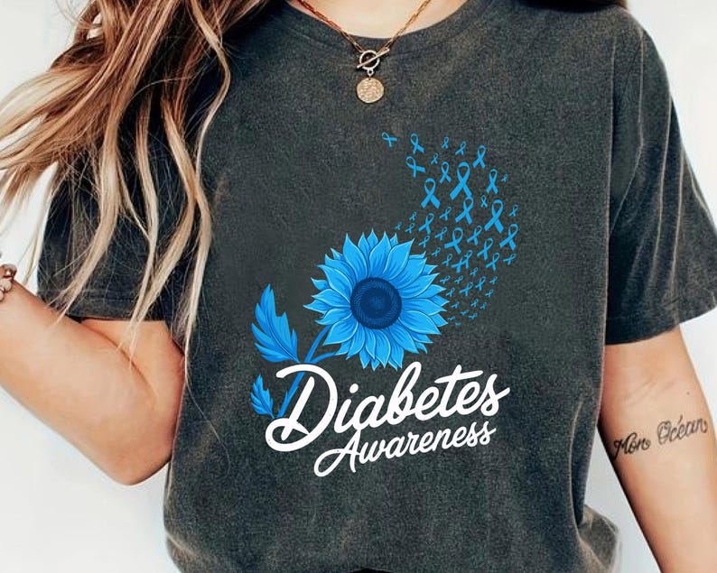 Diabetes Awareness Blue Flower SVG PNG, Health Awareness Clipart ...