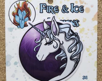 Weather Resistant Vinyl Last Unicorn Stickers, 3"