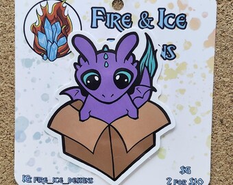 Weather Resistant Vinyl Dragons and Unicorns Stickers, 3"