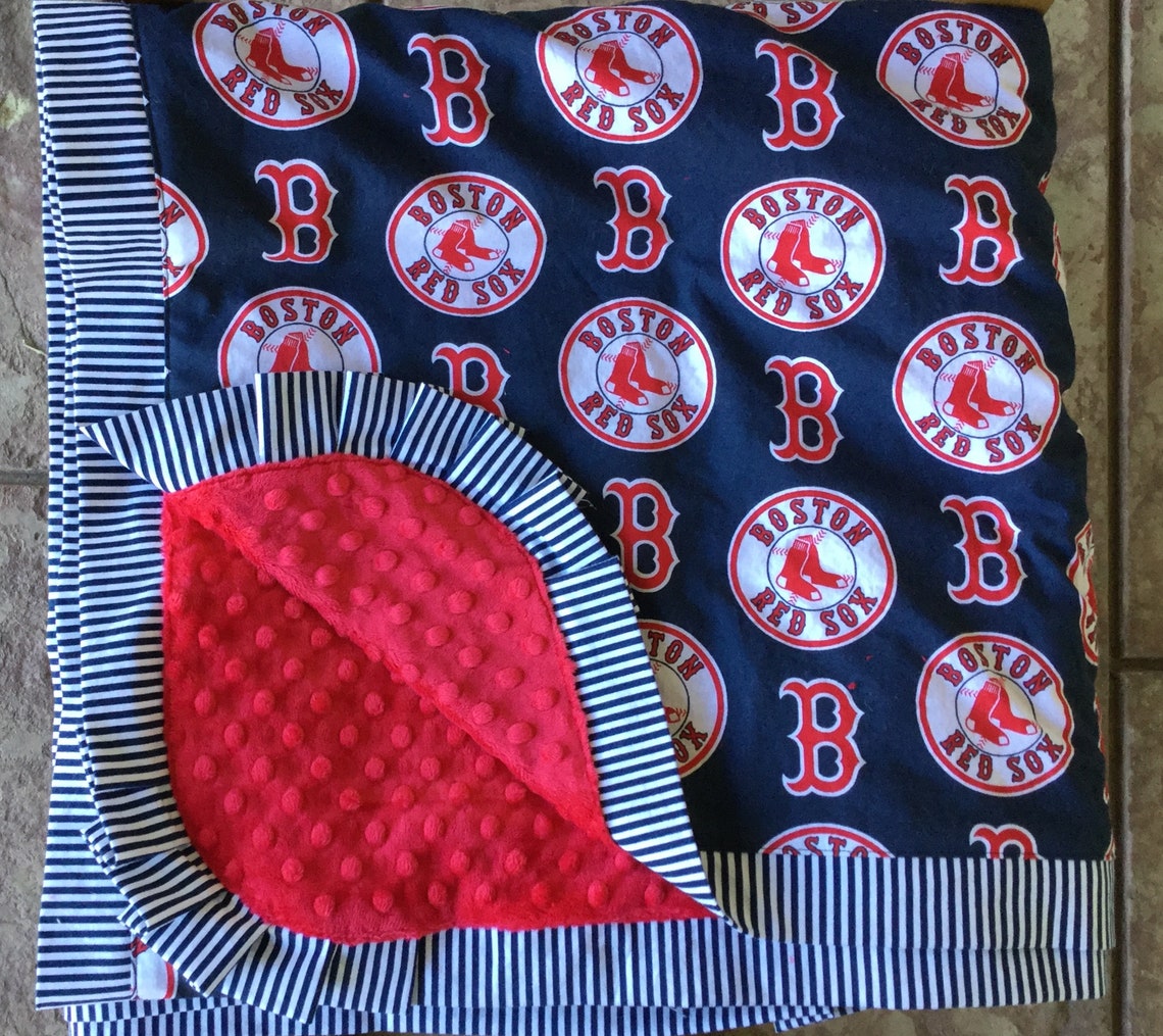 Boston Red Sox Minky Blanket HUGE Adult Wrap Around Etsy