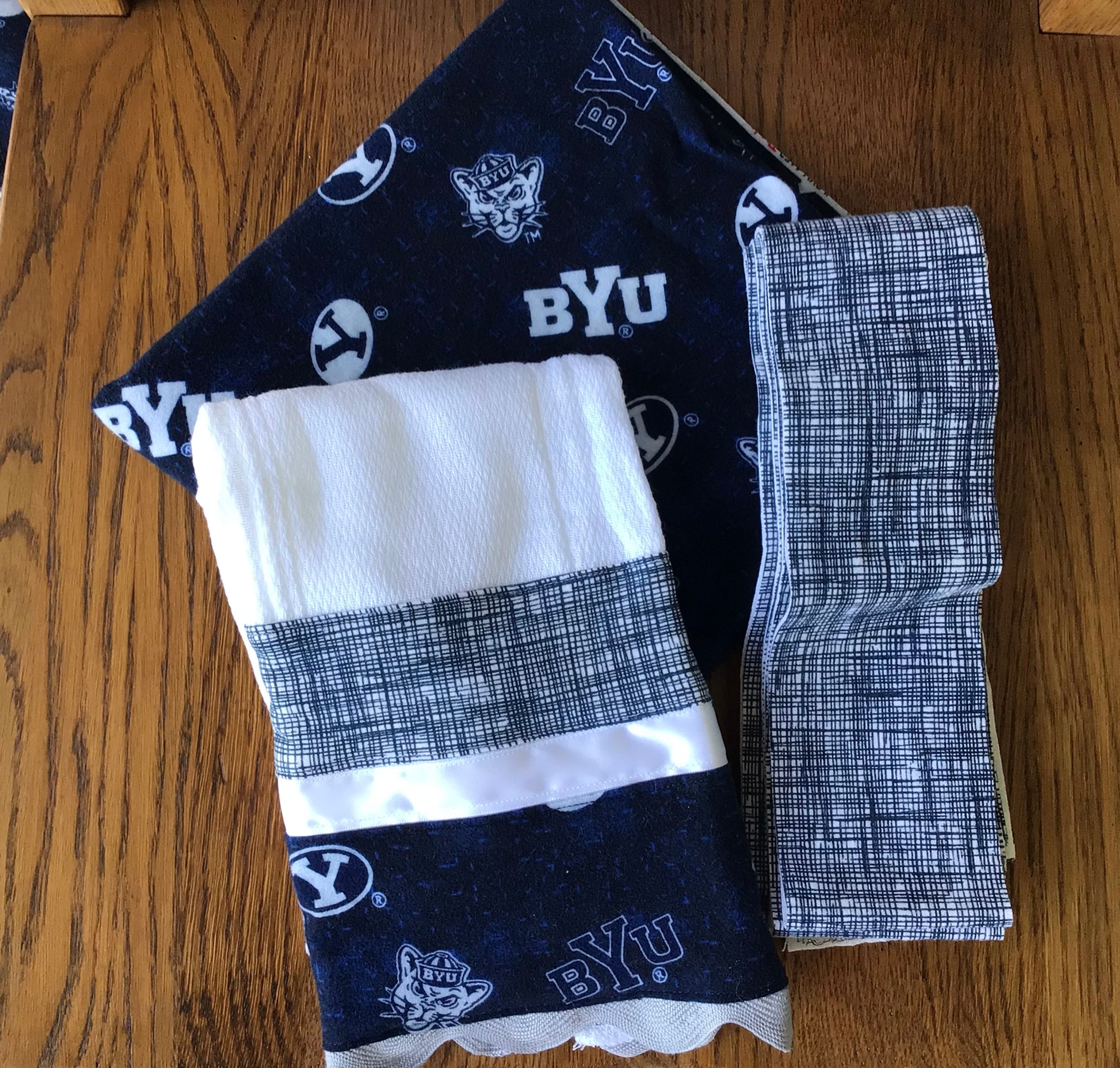 BYU Flannel Minky Blanket and Burp Cloth Set Can Be Personalzied Etsy