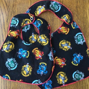 House Crests Baby Bib - 2 Sizes - Infant Only or Larger Baby/Toddler Bib