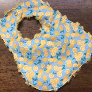 Lemon Minky Slightly Smaller Infant Only Bib