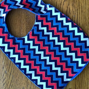 Red, White, and Blue Chevron Baby/Toddler Bib