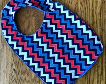 Red, White, and Blue Chevron Baby/Toddler Bib