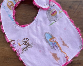 Pink Princesses Minky Baby/Toddler Bib