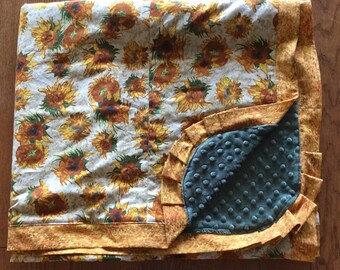 SUNFLOWER Van Gogh Blanket...Can Be Personalized