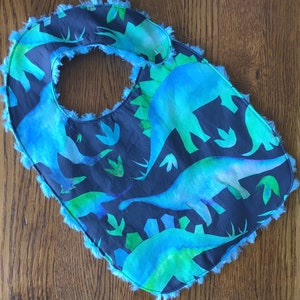 Watercolor Dinosaur Minky Baby/Toddler Bib
