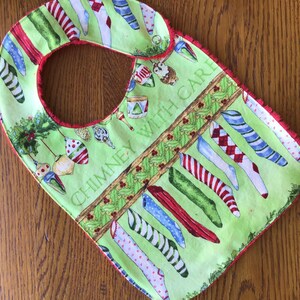 The Stockings Were Hung...Christmas Minky Baby/Toddler Bib