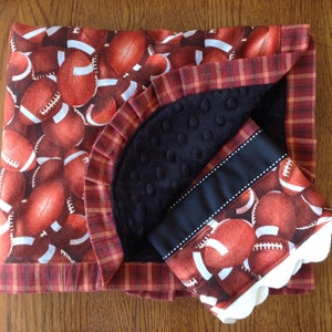 Football Blanket and Burp Cloth Set...Personalization Available