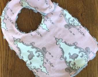 Pink Bunny Silhouette Baby/Toddler Bib