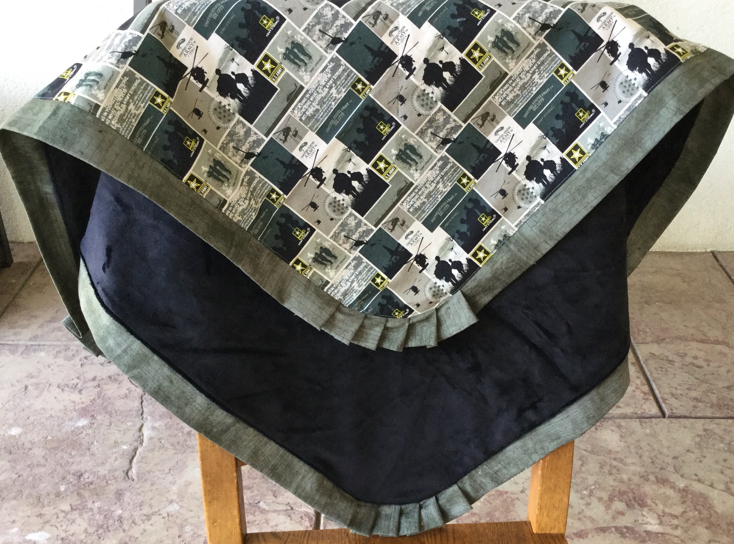 Army Baby Blanket - Etsy Army Baby Blanket  NWOT display picture 1