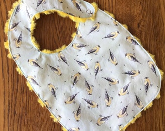 American Goldfinch Bird Minky Baby/Toddler Bib