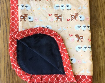 Farm Animal Minky Blanket... Ready to Ship