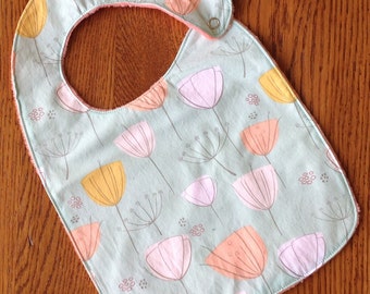 Salmone e menta Poppy Minky Baby/Toddler Bib