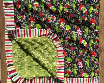 NEW….How the Grinch Stole Christmas Blanket - Adult Wrap Around Minky Blanket - Personalization Available