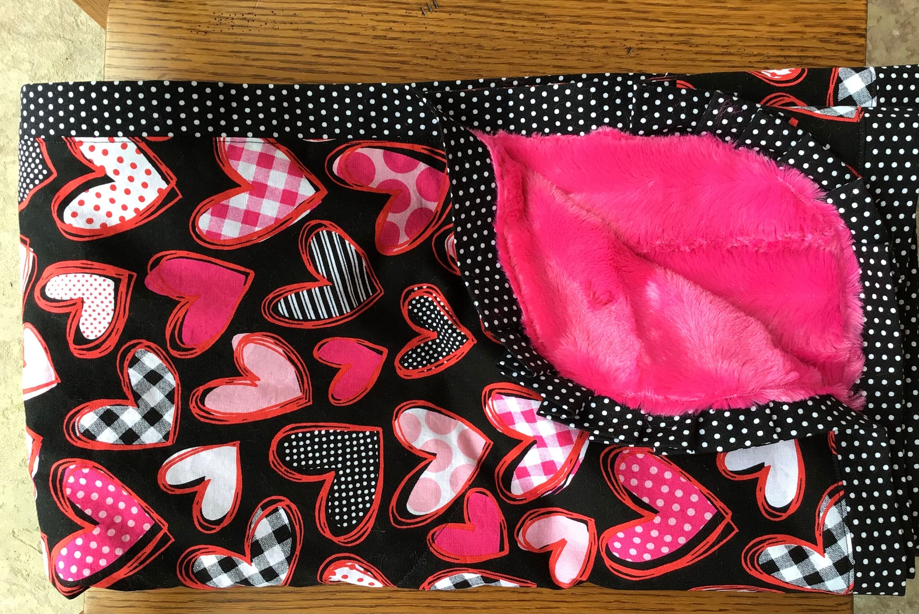 Valentine Blanket Black and Pink Hearts Minky Blanket Etsy Australia