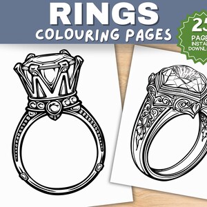 Rings Colouring Book | Containing 25 Coloring Sheets | Mindfulness Colouring | Intricate Designs | Adult Colouring Worksheets | Printable