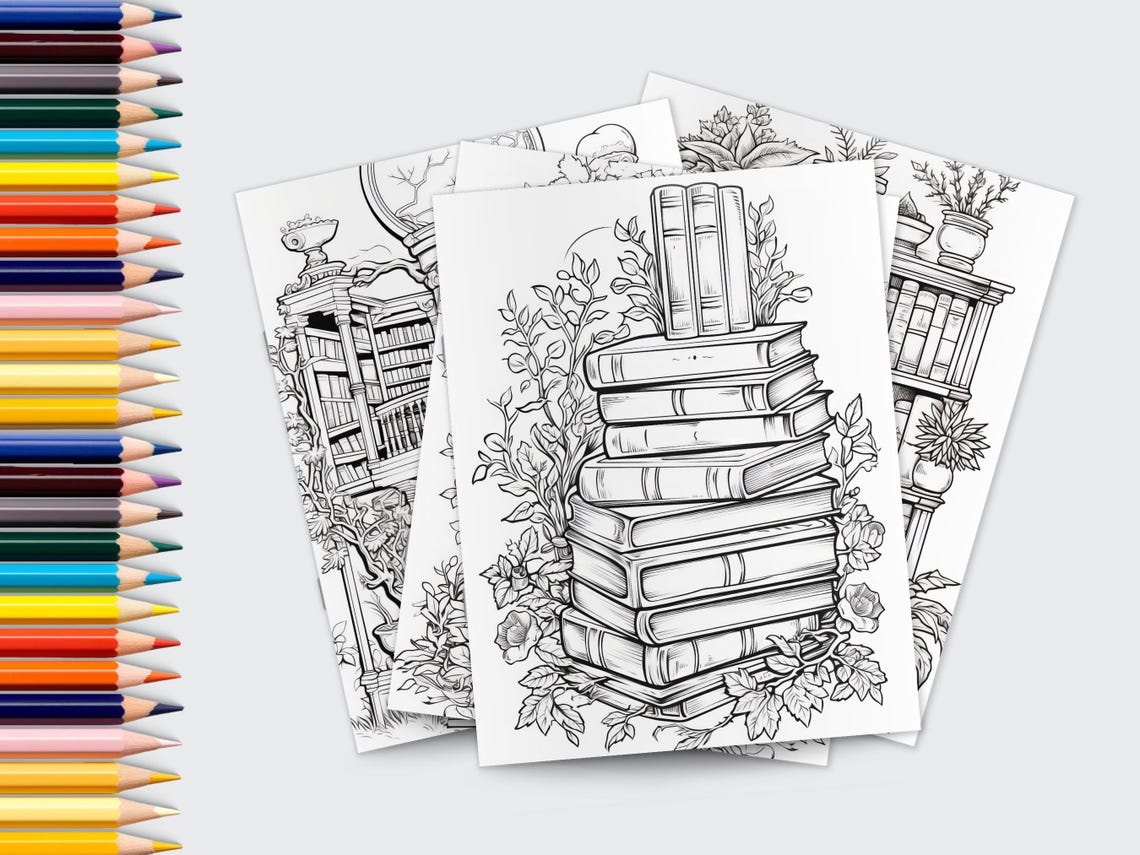 Enchanted Library Colouring Book | Love Books | Library Themed ...