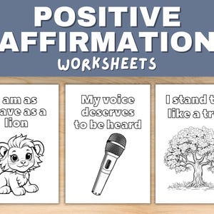 25 cartes d'affirmation positive pour les enfants | Posters à colorier BLM | Décoration de classe imprimable | Citations sur la confiance en soi