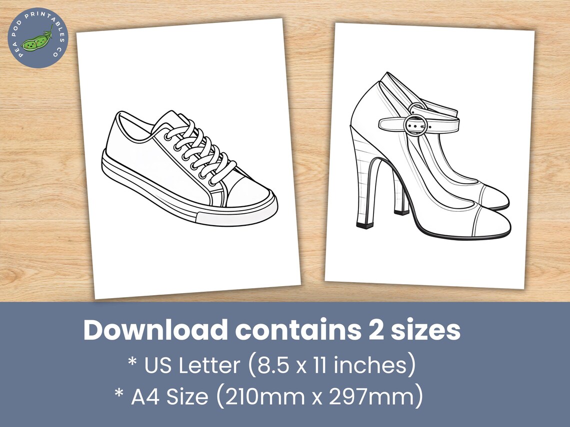Footwear Coloring Pages – Set of 25 Printable Shoe Designs for Creative ...