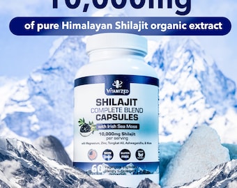 Himalayan Shilajit Capsules: Stamina, Energy, Metabolism - with Ashwagandha & Irish Sea Moss