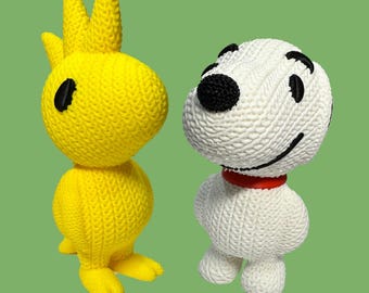 3D Printed Knitted Snoopy & Woodstock