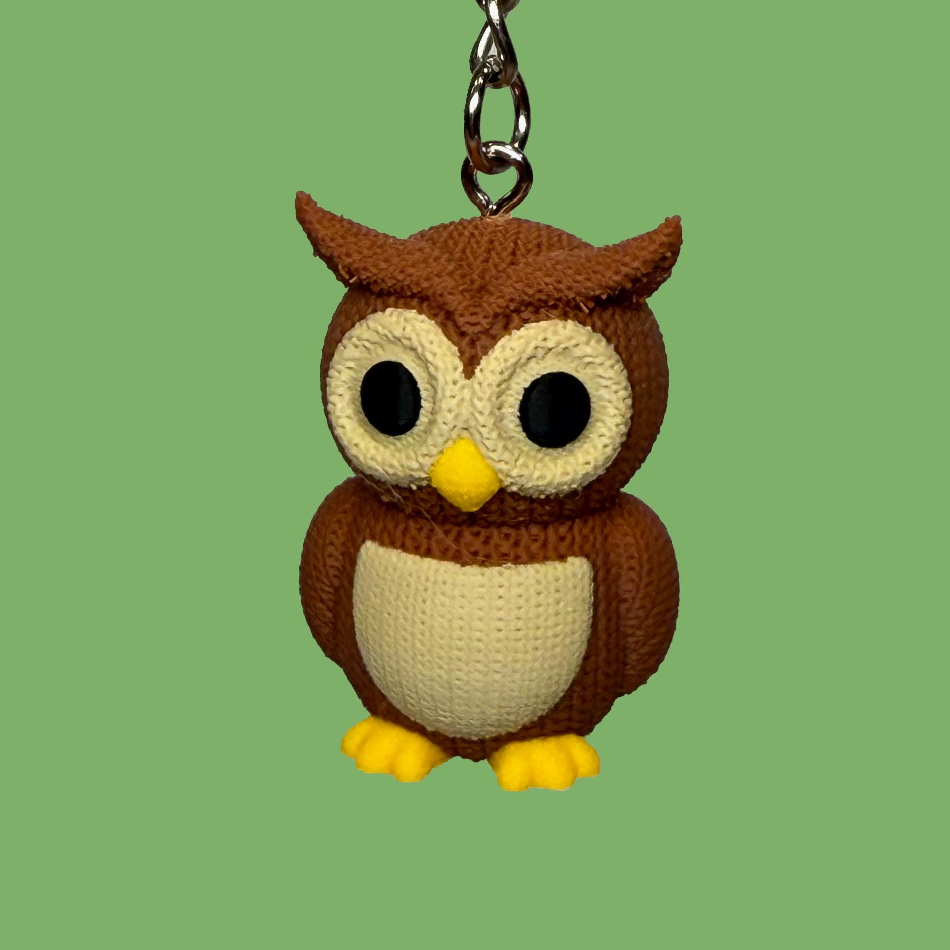 3D Printed Knitted Owl Keychain