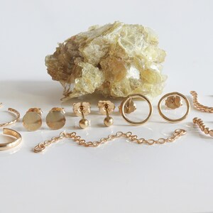 Stud Earrings with Connector Chain and Cuff, 14k Gold Filled Mix and Match Earring Sets, Mix Metal Match Collection, Ear Cuff, Gift for Her