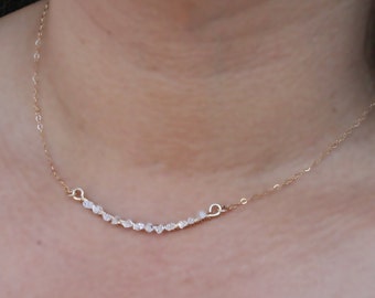 Herkimer Diamond Necklace, Crystal Necklace, Quartz Necklace, Layering Necklace, Diamond Necklace, Herkimer Diamond Jewelry